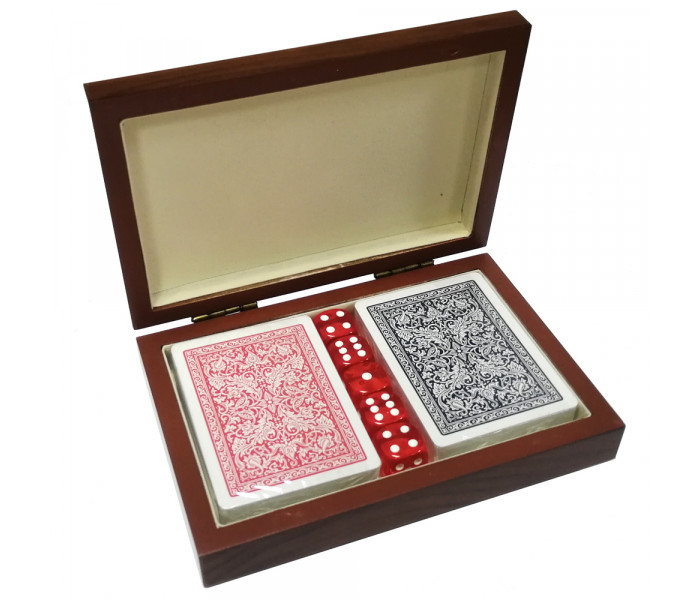 Подарункова коробка для 2 колод карт Poker size, МДФ