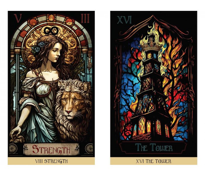 Таро Вітражів: Подорож освітлена Крізь Карти - The Stained Glass Tarot: An Illuminated Journey through the Cards. Destiny Books