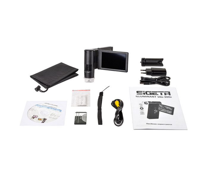 Цифровой микроскоп SIGETA Illuminant 10x-300x, 5.0Mpx, 4" LCD (65510)