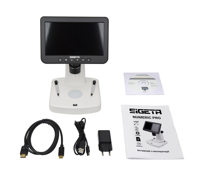 Цифровой микроскоп SIGETA Numeric Pro 10x-300x, 5 MP, 7" LCD (65512)
