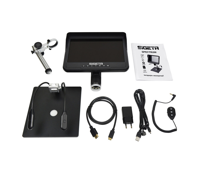 Цифровий мікроскоп SIGETA Spectrum 10x-300x, 5 MP, 10.1" LCD (65513)