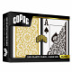 Карти Copag Elite 100% Plastic Double-deck Poker Size Jumbo Index (Black/Gold)
