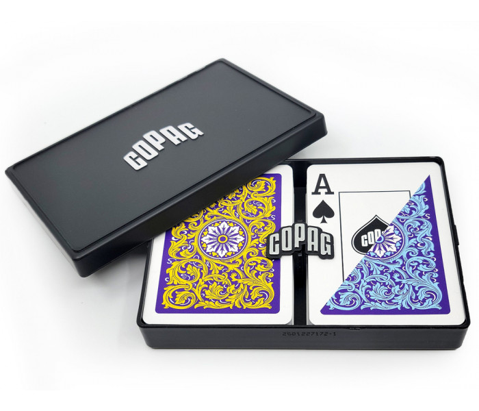 Карти Copag Neoteric 100% Plastic Double-deck Poker Size Jumbo Index (Blue/Yellow)