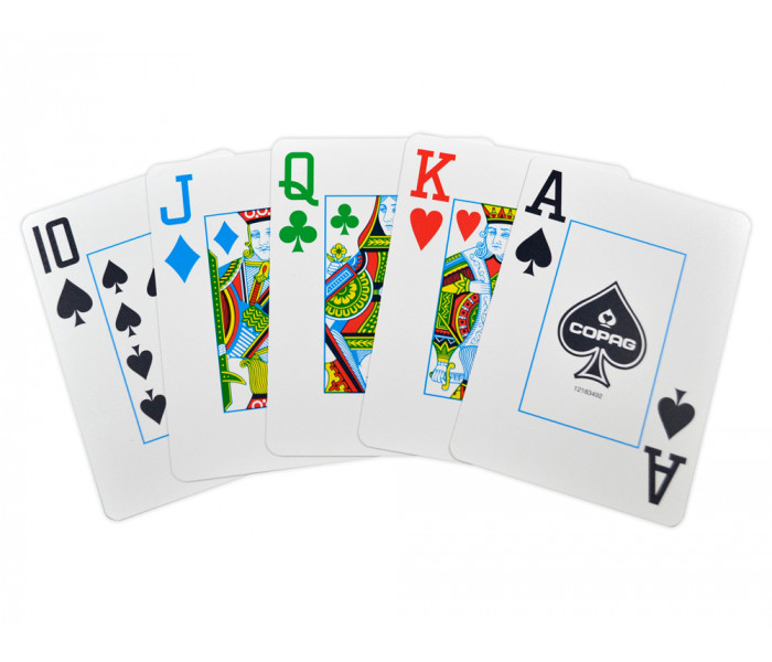 Карты Copag Legacy 4-Color 100% Plastic Double-deck Poker Size Jumbo Index (Blue/Red)