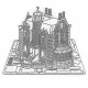 Металлическая сборная 3D модель Средневековый Замок (№262). Китайский Metal Earth