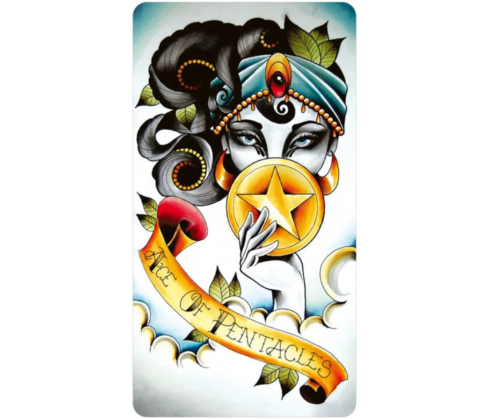 Безрамкове Міні Таро Восьми Монет – Eight Coins Tattoo Tarot Borderless Miniature Edition. US Games Systems