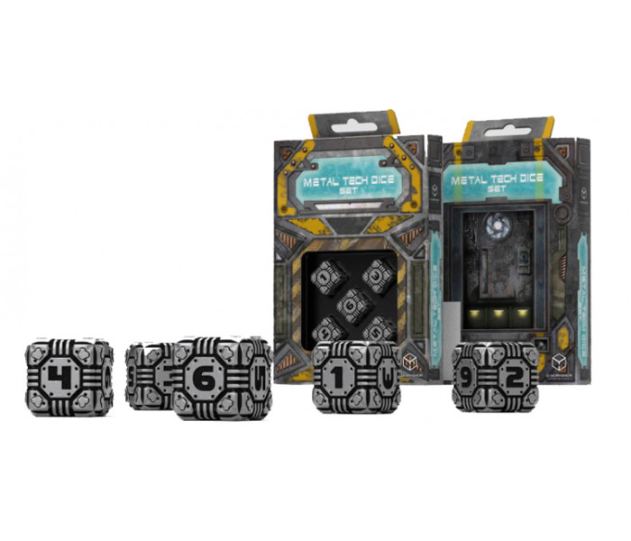 Набір кубиків Metal Tech D6 (5шт). Q WORKSHOP (56MTE01)