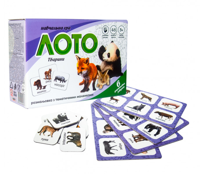 Детское лото Животные (УКР). Strateg (30367)