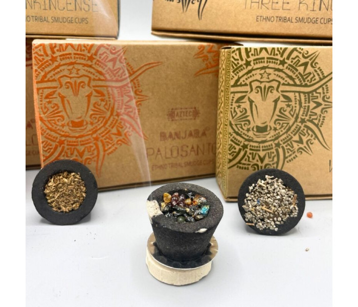 Ритуальные чаши для окуривания с белым шалфеем Banjara - Ritual Resin Smudge Cups White Sage Banjara. AW Gifts