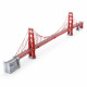 Металлическая сборная модель Golden Gate Bridge in Color. Metal Earth (PS2013)