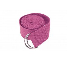Фото Ремінь для йоги ZELART FI-4943-4 (поліестер+бавовна, р-р 183 x 3,8см, рожевий, 1уп-1шт, ціна за 1шт)