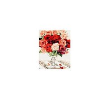 Фото Малювання номерів. Картина серії "Букет" 40х50см, Червоно-білий букет троянд, Ідейка (MG118)