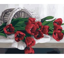 Фото Малюнок по номерам Картина серії Букет, Тюльпани, Ідейка, KH2064