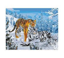 Фото Малювання номерів. Картина серії "Тварини, птахи" 40х50см, Два тигри, Ідейка (MG194)