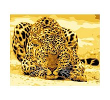 Фото Малювання номерів. Картина серії "Тварини, птахи" 40х50см, Леопард причаївся, Ідейка (MG305)