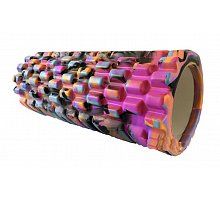 Фото Роллер масажний (Grid Roller) для йоги, мультиколор FI-4940-5 (d-14,5см, l-33см, фіолетовий-чорний)