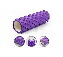 Фото Роллер масажний (Grid Roller) для йоги, пілатесу, фітн. FI-4942-1 (d-14,5см, l-45см, фіолетовий)