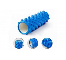 Фото Роллер масажний (Grid Roller) для йоги, пілатесу, фітн. FI-4942-3 (d-14,5см, l-45см, синій)