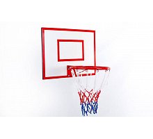 Фото Щит баскетбольний з кільцем та сіткою UR LA-5383 (щит-ламін.ДСП,р-р 60x50см, кільце d-30см, сітка NY)