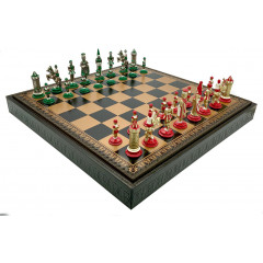 Шахи та нарди Italfama Camelot, 48 x 48 см, фігури цинк, латунь, нікель (19-50+222GN)