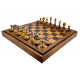 Шахматы и нарды Italfama Mignon Fiorito Marrone, 48 x 48 см, фигуры цинк, золото, серебро (158G+222MAP)