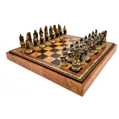 Шахматы и нарды Italfama Skeletons Marrone, 35 x 35 см, фигуры полистоун (R70637+219MAP)