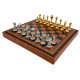 Шахматы и нарды Italfama Staunton Marrone, 35 x 35 см, фигуры цинк, золото, серебро (70G+209L)