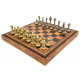 Шахматы и нарды Italfama Staunton Marrone Carta, 35 x 35 см, фигуры цинк, латунь, никель (70M+219MAP)