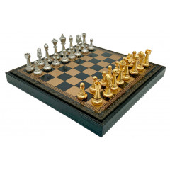 Шахматы и нарды Italfama Staunton Nero, 35 x 35 см, фигуры цинк, золото, серебро (70G+219GN)