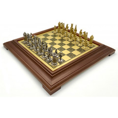 Шахматы Italfama Camelot, 35 x 35 см, фигуры цинк, латунь, никель (72M+250BW)