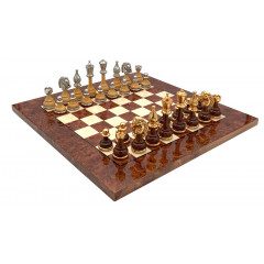 Шахи Italfama Mignon Fiorito, 42 x 42 см, фігури дерево, цинк, позолота, срібло (158G+721RL)