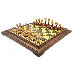 Шахи Italfama Mignon Fiorito, 48 x 48 см, фігури дерево, цинк, позолота, срібло (158G+252BW)