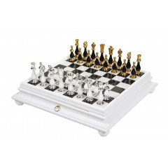 Шахи Italfama Orientale Bianca, 48 x 48 см, фігури цинк, золото, срібло (154GSBN+419B)