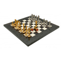 Шахматы Italfama Staunton Nero, 42 x 42 см, фигуры цинк, золото, серебро (70G+513R)