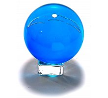 Фото Куля кришталева на підставці блакитна (8 см) | (32373)