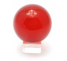 Фото Куля кришталева на підставці червона (6 см) | (28852)