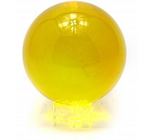 Фото Куля кришталева на підставці жовта (d-11 см) | (28918)