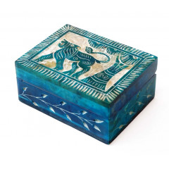 Скринька кам’яна фарбована 10x7,5x4см. NO.-202. Агальматоліт (9170383)