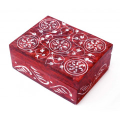 Скринька кам’яна фарбована 10x7,5x4см. NO.-203. Агальматоліт (9170384)