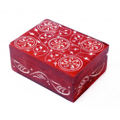 Скринька кам’яна фарбована 10x7,5x4см. NO.-204. Агальматоліт (9170385)