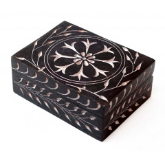 Шкатулка каменная крашеная 10x7,5x4см. NO.-212. Агальматолит (9170393)