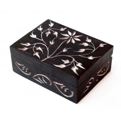 Шкатулка каменная крашеная 10x7,5x4см. NO.-213. Агальматолит (9170394)
