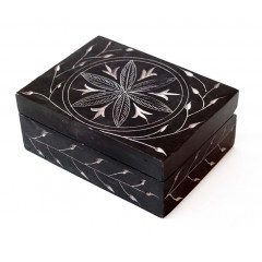 Шкатулка каменная крашеная 10x7,5x4см. NO.-215. Агальматолит (9170396)
