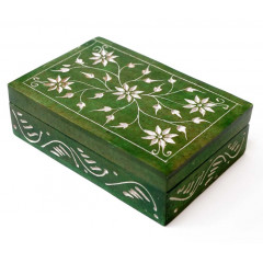 Скринька кам’яна фарбована 15x10x4см. NO.-158. Агальматоліт (9170347)