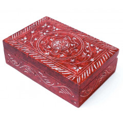 Шкатулка каменная крашеная 15x10x4см. NO.-159. Агальматолит (9170348)