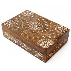 Шкатулка каменная крашеная 15x10x4см. NO.-162. Агальматолит (9170351)