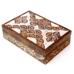 Шкатулка каменная крашеная 15x10x4см. NO.-164. Агальматолит (9170353)
