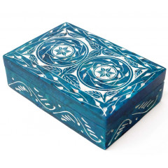 Скринька кам’яна фарбована 15x10x4см. NO.-165. Агальматоліт (9170354)