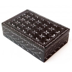 Шкатулка каменная крашеная 15x10x4см. NO.-168. Агальматолит (9170357)