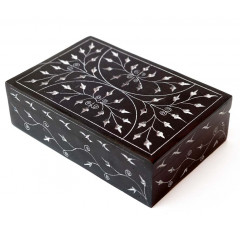 Шкатулка каменная крашеная 15x10x4см. NO.-169. Агальматолит (9170358)